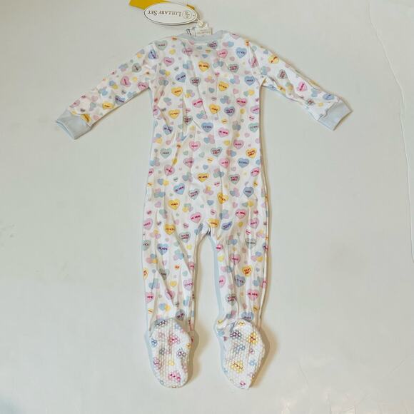NWT Lullaby Set NB Blue Convo Heart Footie - Picture 6 of 6